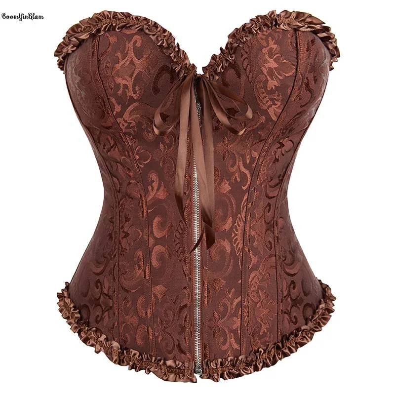 10 Colors Available Zip Up Vintage Corselet Women's Plus Size Xs-6xl Floral Lace Trimmed Boned Steampunk Corset With Zipper
10 Colors Available Zip Up Vintage Corselet Women's Plus Size Xs-6xl Floral Lace Trimmed Boned Steampunk Corset With Zipper