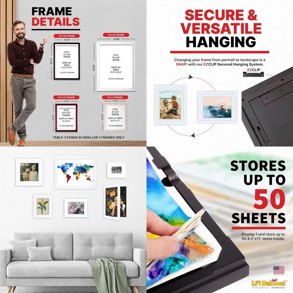 Двойные деревянные художественные рамки для детей, вмещает 8,5x11 искусств, принты и сертификаты, 50 на рамку, 11,75x14,75, белые
Двойные деревянные художественные рамки для детей, вмещает 8,5x11 искусств, принты и сертификаты, 50 на рамку, 11,75x14,75, белые