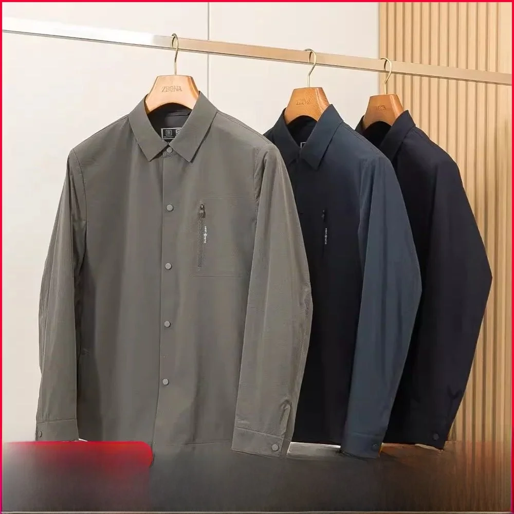 Классический дизайн, удобная мужская тонкая немнущаяся куртка с воротником, деловой повседневный стиль, легкая, приталенная, из нейлона и спандекса
Классический дизайн, удобная мужская тонкая немнущаяся куртка с воротником, деловой повседневный стиль, легкая, приталенная, из нейлона и спандекса