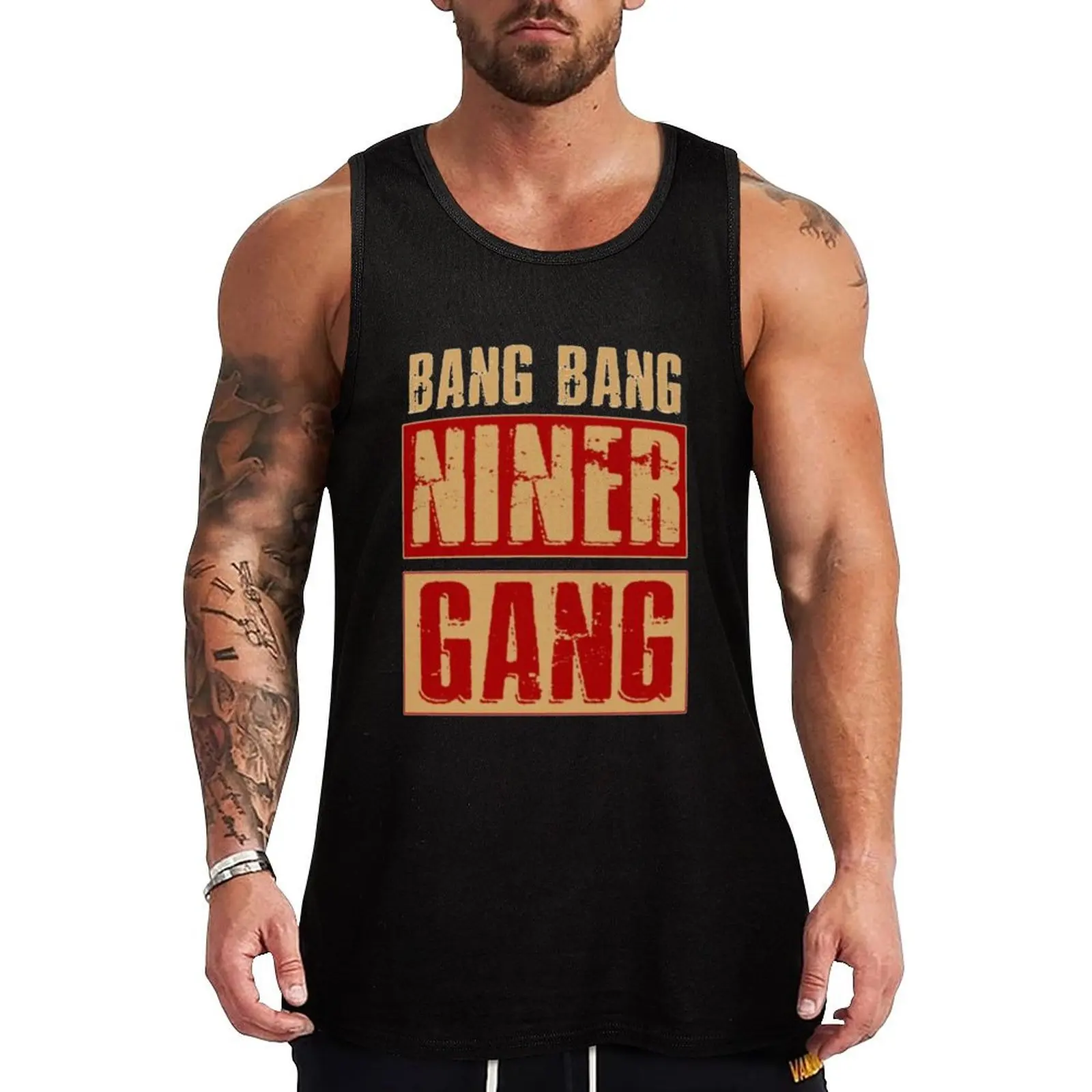 Bang Bang Niner Gang Football Cool Tank Top bodybuilding man Man sleeveless shirt
Bang Bang Niner Gang Football Cool Tank Top bodybuilding man Man sleeveless shirt