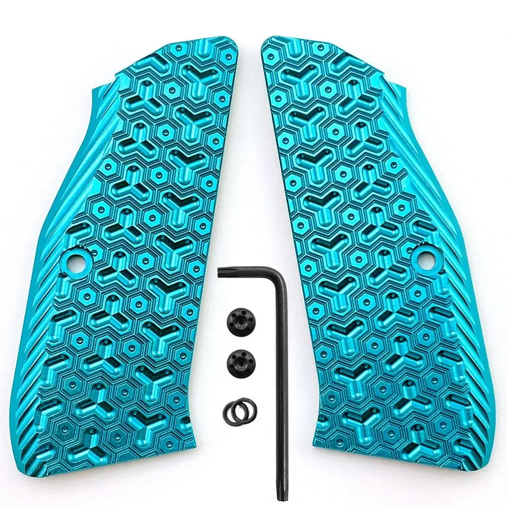 A Pair Aluminum Alloy Cover with Screwdriver Tool for CZ 75 Full Size, SP 01 Shadow 2 75B BD Custom Grips Texture Handle
A Pair Aluminum Alloy Cover with Screwdriver Tool for CZ 75 Full Size, SP 01 Shadow 2 75B BD Custom Grips Texture Handle