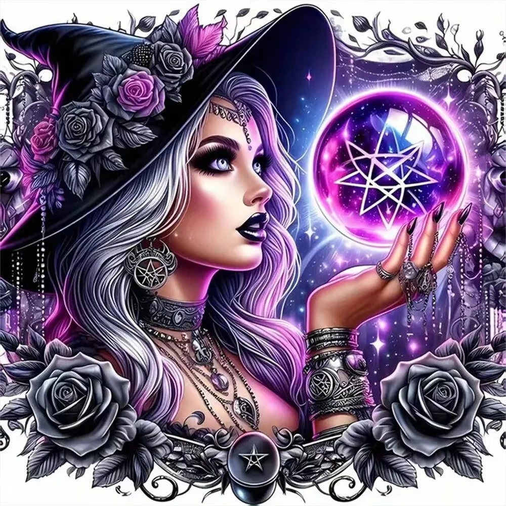 Purple Glow Pentacle Crystal Ball Gothic Witch Jigsaw Puzzle, Black Rose Dark Fantasy Home Wall Decor Classic Entertainment Toy
Purple Glow Pentacle Crystal Ball Gothic Witch Jigsaw Puzzle, Black Rose Dark Fantasy Home Wall Decor Classic Entertainment Toy