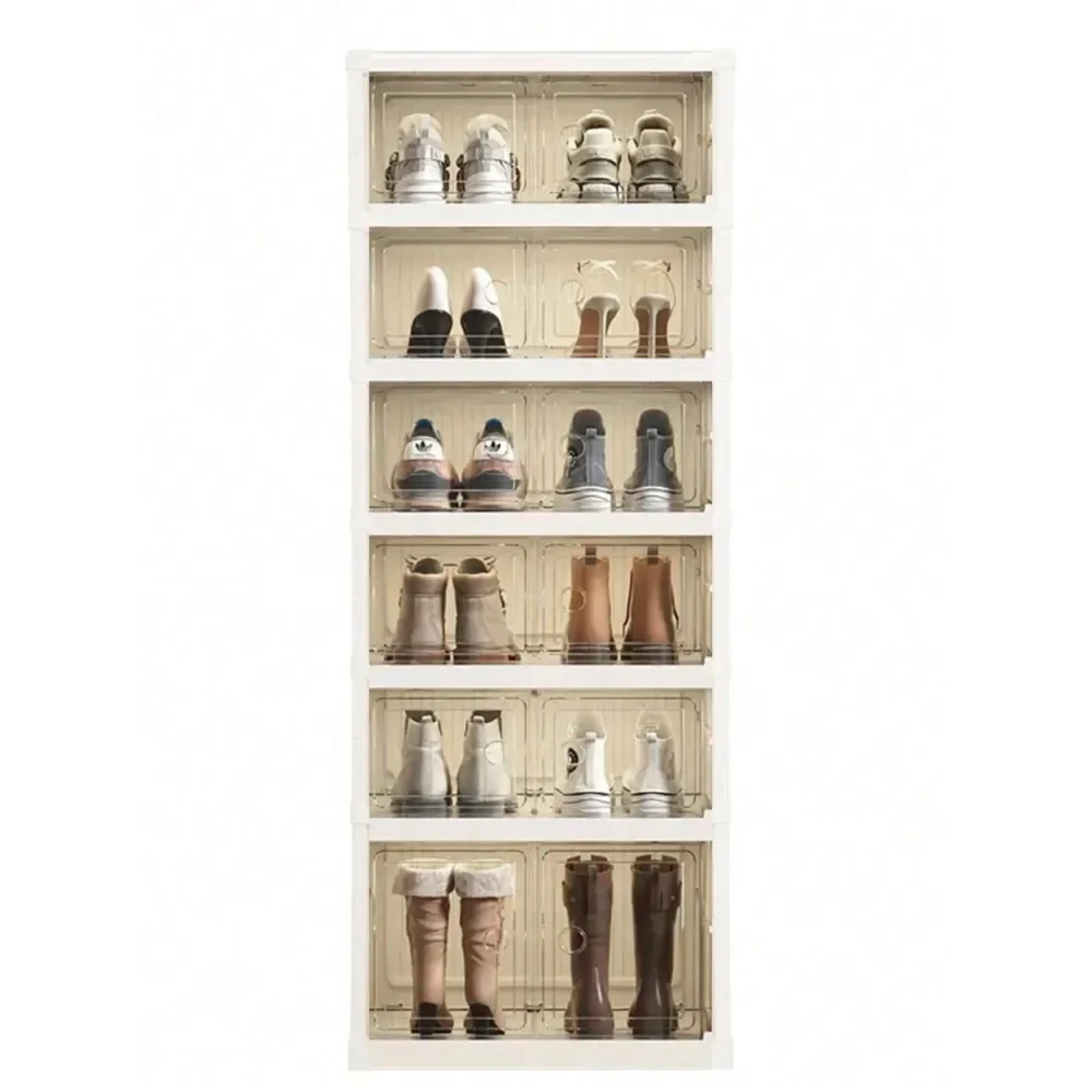 Foldable Shoe Rack, For Wardrobes, Plastic Shoe Rack, Foldable Shoe Storage Box, Stackable Transparent Shoe Box With Door, Easy
Foldable Shoe Rack, For Wardrobes, Plastic Shoe Rack, Foldable Shoe Storage Box, Stackable Transparent Shoe Box With Door, Easy