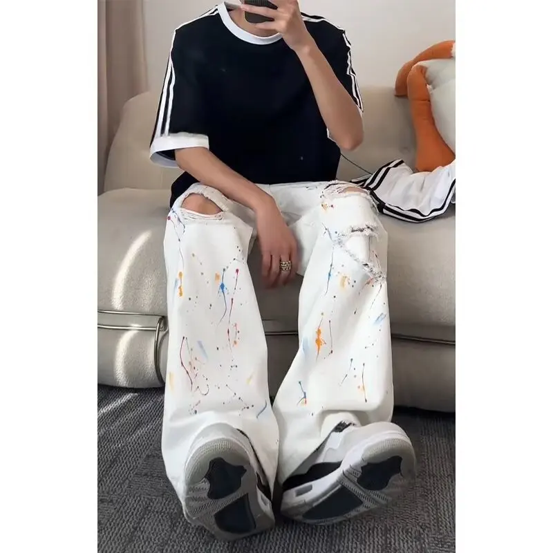 Summer Men's Loose Straight Leg Jeans Large Size 250 Pounds Bent Knife Casual Paint Coating Polyester Fiber Micro Stretch
Summer Men's Loose Straight Leg Jeans Large Size 250 Pounds Bent Knife Casual Paint Coating Polyester Fiber Micro Stretch