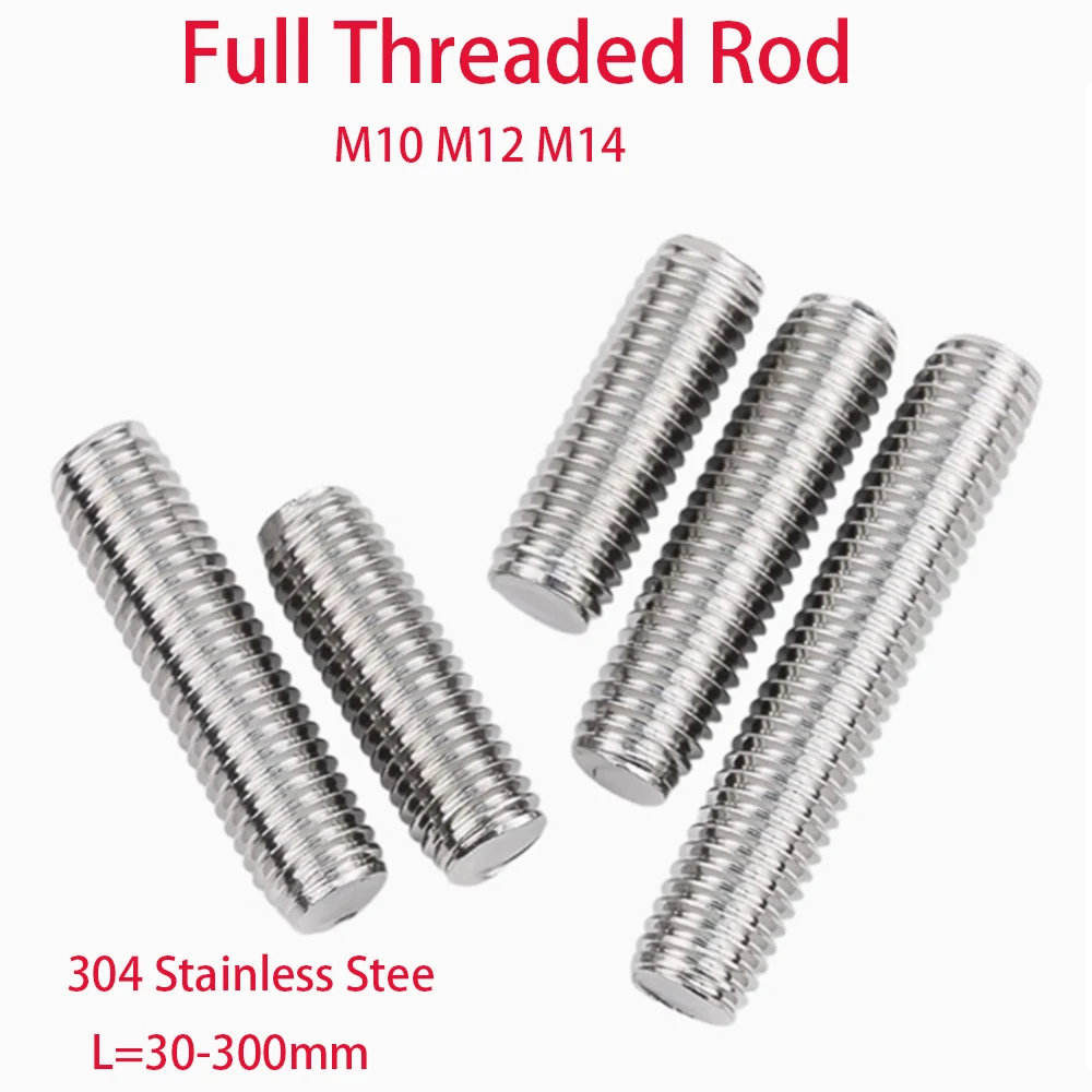 1-5Pcs Full Threaded Rod M10 M12 M14 304 Stainless Steel Metric Thread Bolt Stud Headless Shaft Bar Screws L=30/35/40/45-300mm
1-5Pcs Full Threaded Rod M10 M12 M14 304 Stainless Steel Metric Thread Bolt Stud Headless Shaft Bar Screws L=30/35/40/45-300mm
