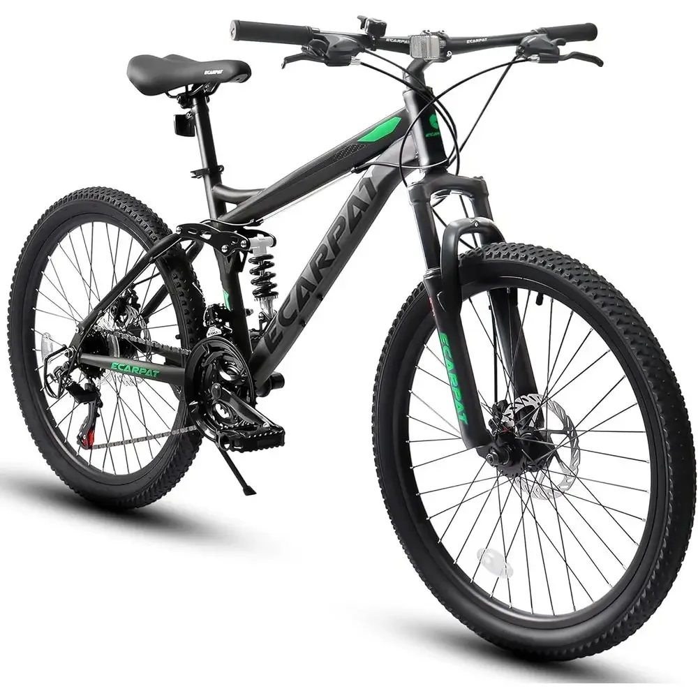 26/27.5 Full Suspension 21-Speed Mountain Bike with Steel Frame and Dual Disc Brakes for Adult Men
26/27.5 Full Suspension 21-Speed Mountain Bike with Steel Frame and Dual Disc Brakes for Adult Men