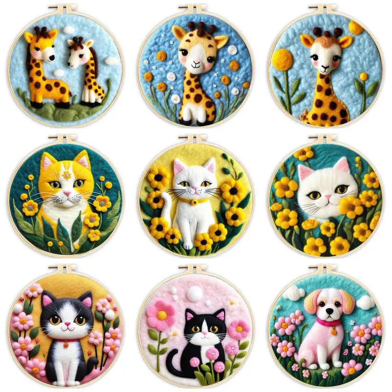 RUOPOTY Cat Pattern Diy Wool Felting Painting With Embroidery Kit Creative Animal Diy Wool Needle Felt Set With Felt Needle Home
RUOPOTY Cat Pattern Diy Wool Felting Painting With Embroidery Kit Creative Animal Diy Wool Needle Felt Set With Felt Needle Home