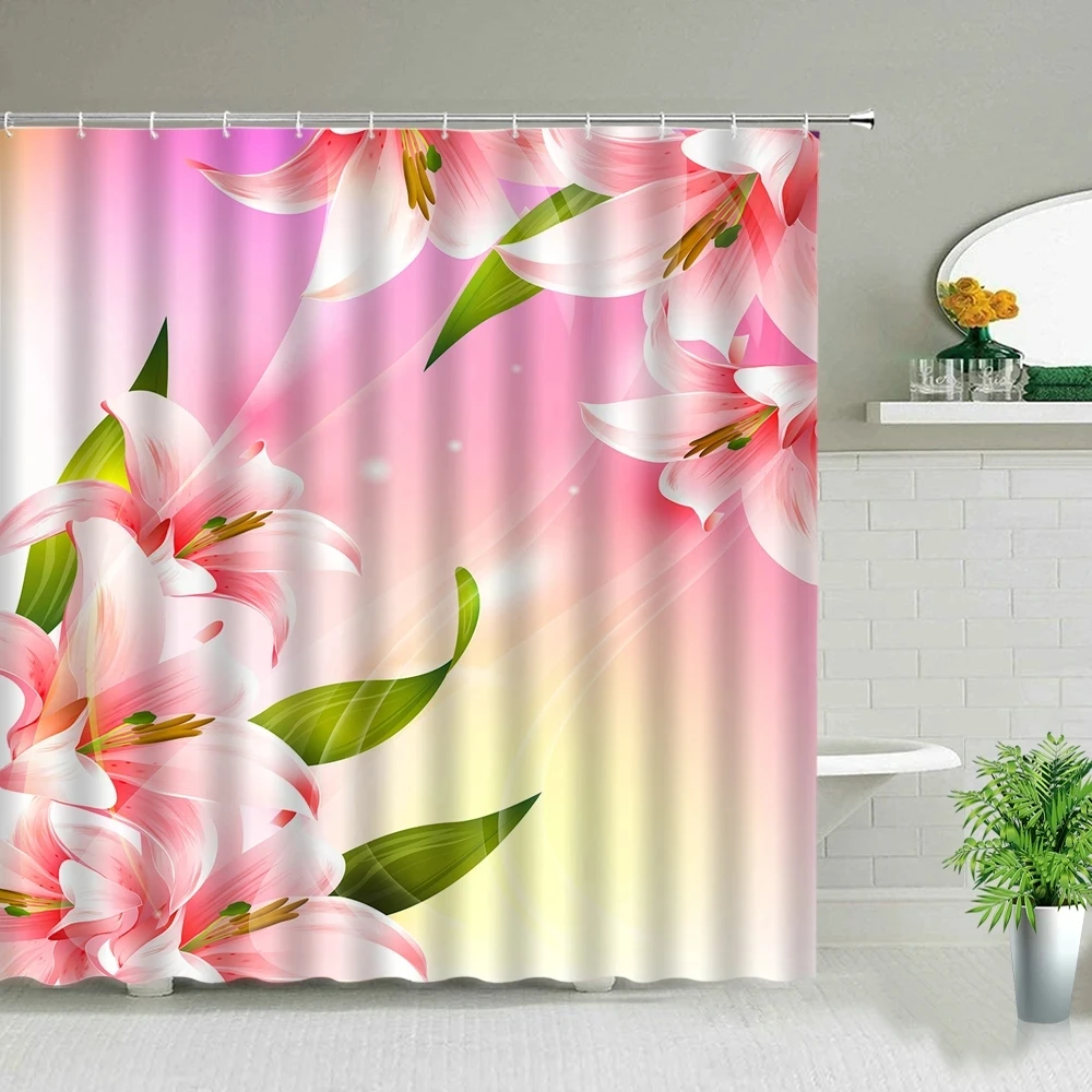 Lily Shower Curtain Pink White Flower Plant Bathroom Shower Curtain Waterproof Curtain Home Bathroom Decoration Shower Curtain
Lily Shower Curtain Pink White Flower Plant Bathroom Shower Curtain Waterproof Curtain Home Bathroom Decoration Shower Curtain