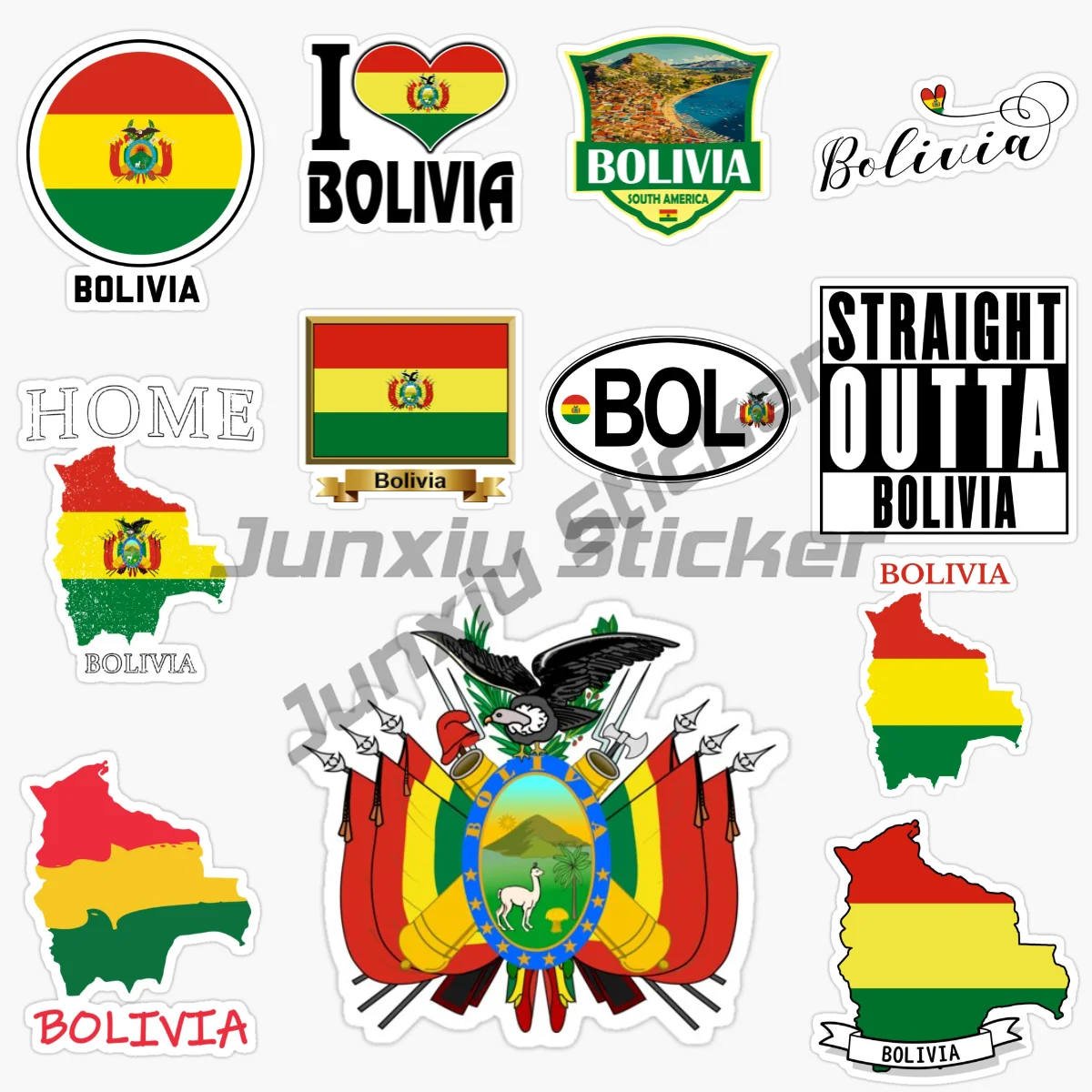 BOLIVIA Flag Weatherproof High-Quality Decals for Laptop Book Fridge Guitar Vinyl Self-adhesive PVC Decals Can Be Customized
BOLIVIA Flag Weatherproof High-Quality Decals for Laptop Book Fridge Guitar Vinyl Self-adhesive PVC Decals Can Be Customized