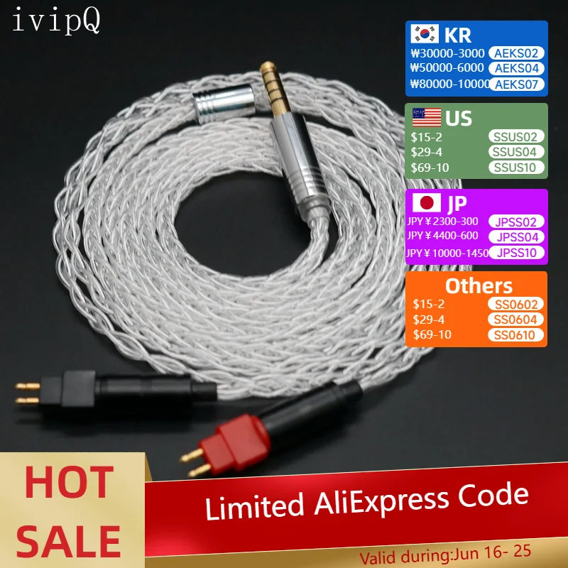 ivipQ-246-8-core sterling silver HD650 HIFIMAN ANANDA T3-03 D9200 headphone upgrade cable
ivipQ-246-8-core sterling silver HD650 HIFIMAN ANANDA T3-03 D9200 headphone upgrade cable
