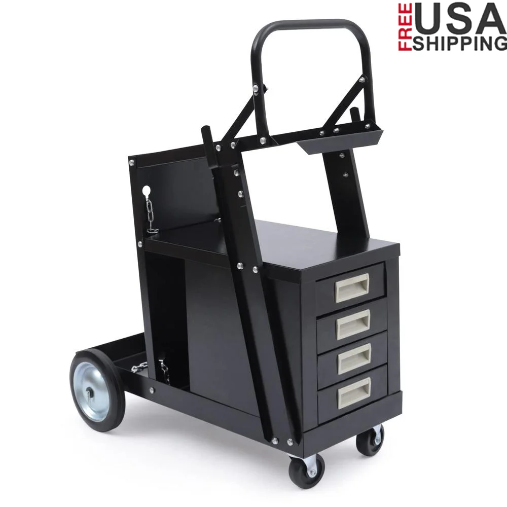Welder Rolling Cart 4 Drawers 176lb Plasma Cutter Stainless Steel Safety Chains Cabinet Transport Storage Welder Accessories
Welder Rolling Cart 4 Drawers 176lb Plasma Cutter Stainless Steel Safety Chains Cabinet Transport Storage Welder Accessories