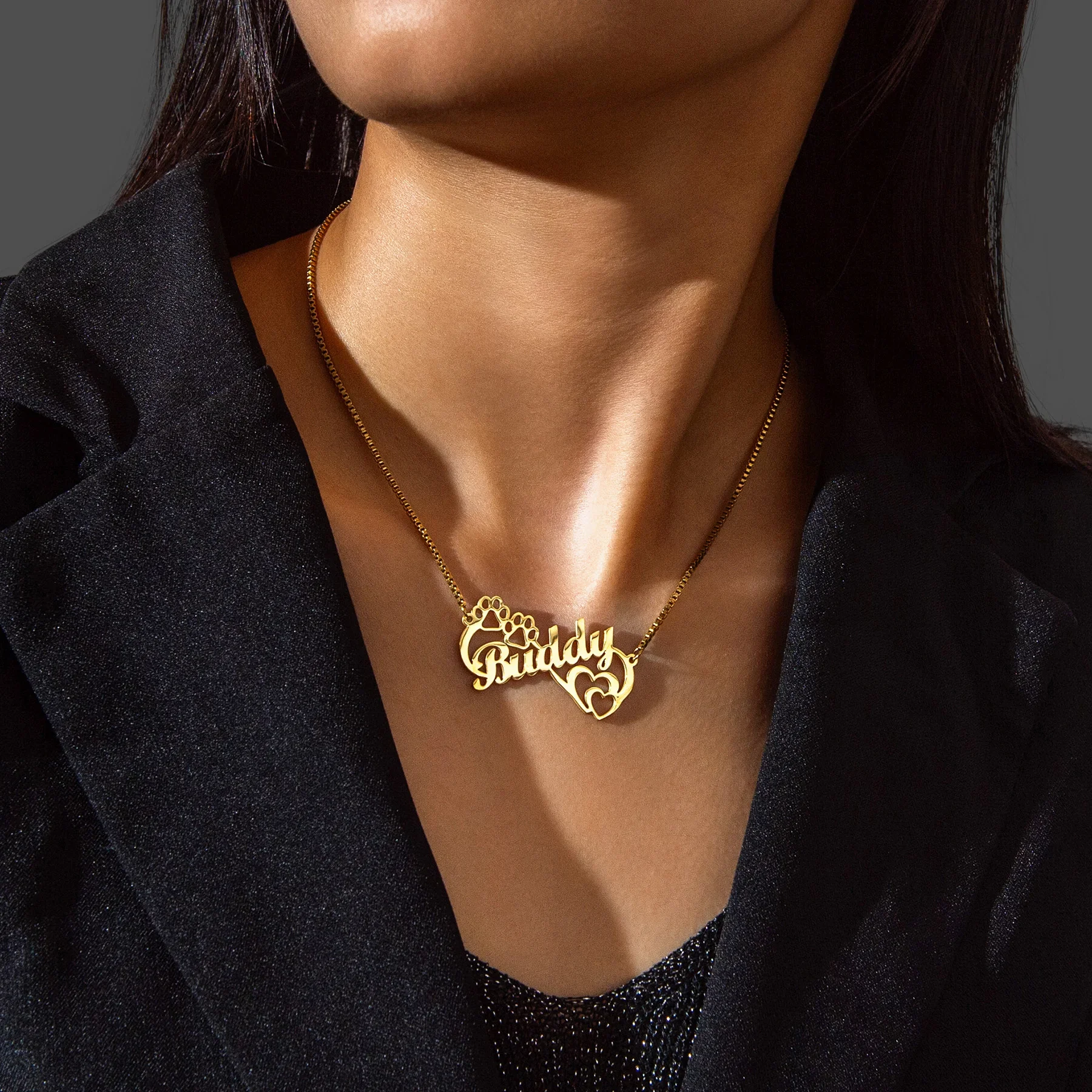 Personalized Custom Stainless Steel Name Necklace Hollow Infinite Symbol Paw Print Love Letter Pendant Necklace Holiday Jewelry
Personalized Custom Stainless Steel Name Necklace Hollow Infinite Symbol Paw Print Love Letter Pendant Necklace Holiday Jewelry