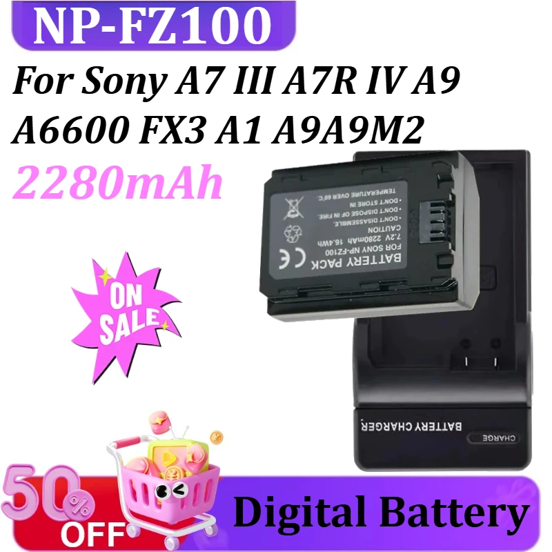 2280mAh NP-FZ100 NPFZ100 Battery with Charger for Sony A7 III A7R IV A9 A6600 FX3 A1 A9A9M2 A7C A7R3 A7R4 A7M3 NP-FZ100
2280mAh NP-FZ100 NPFZ100 Battery with Charger for Sony A7 III A7R IV A9 A6600 FX3 A1 A9A9M2 A7C A7R3 A7R4 A7M3 NP-FZ100