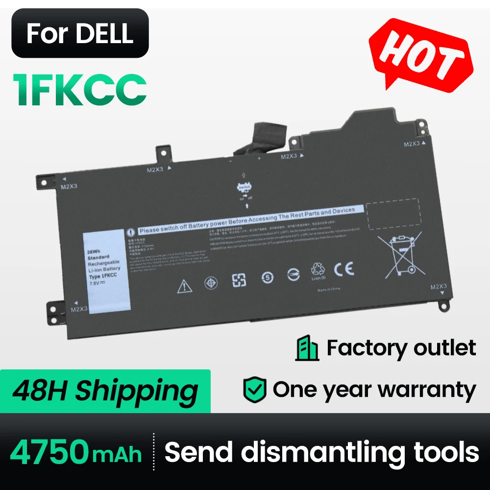 Keyuan 1FKCC New Laptop Battery 7200,7210 for DELL Latitude 4JFDV,D9J00 1 one year warranty 09NTKM,0KWWW4 
Keyuan 1FKCC New Laptop Battery 7200,7210 for DELL Latitude 4JFDV,D9J00 1 one year warranty 09NTKM,0KWWW4