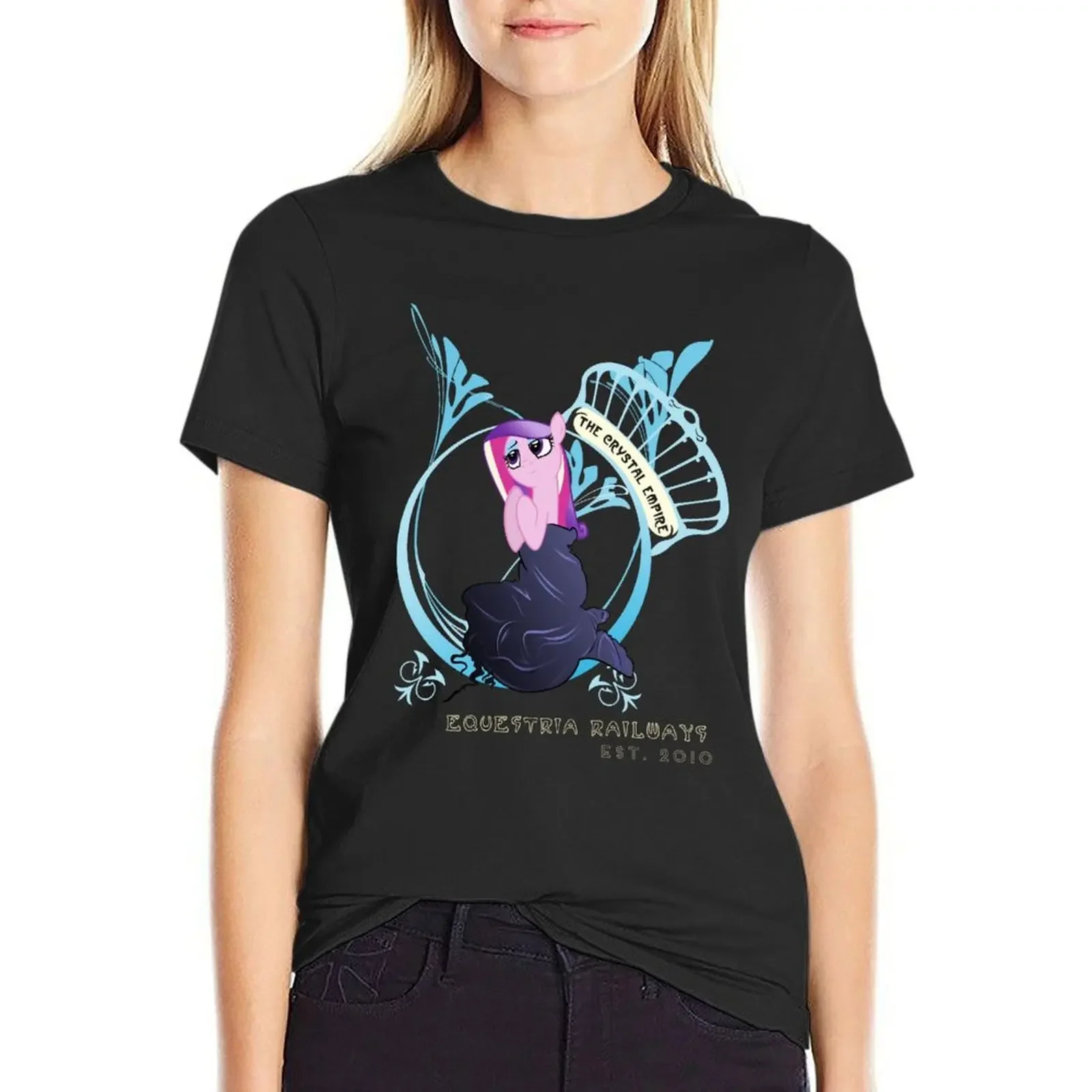 Equestria Railways: Crystal Empire T-Shirt tees blacks workout shirts for Women loose fit
Equestria Railways: Crystal Empire T-Shirt tees blacks workout shirts for Women loose fit
