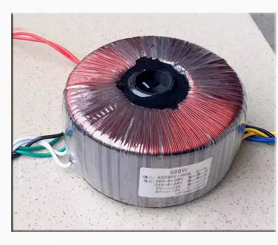 Output two sets of three-wire 36V + two sets of 12V500W toroidal transformers, secondary 10-wire output
Output two sets of three-wire 36V + two sets of 12V500W toroidal transformers, secondary 10-wire output