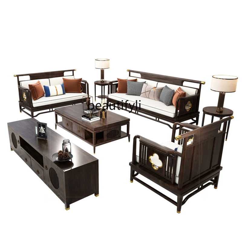 New Chinese-style all-solid wood sofa, living room fabric princess combination, light luxury storage
New Chinese-style all-solid wood sofa, living room fabric princess combination, light luxury storage