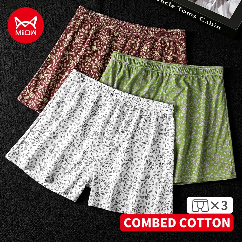 MiiOW 3Pcs Breathable Cotton Men Underwear Boxers Rose Printed Man Underpants Skin-friendly Softness Men's Panties Boxershorts
MiiOW 3Pcs Breathable Cotton Men Underwear Boxers Rose Printed Man Underpants Skin-friendly Softness Men's Panties Boxershorts