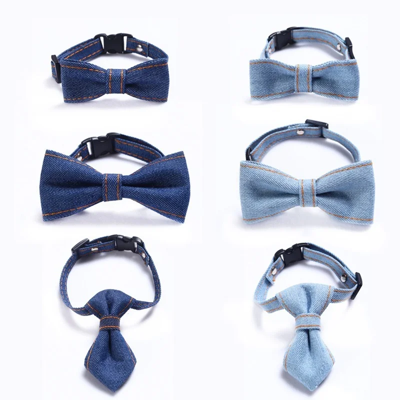 Pet denim bow tie Cat dog collar Adjustable neck tie collar Rabbit bell bow tie Denim bow pet accessories
Pet denim bow tie Cat dog collar Adjustable neck tie collar Rabbit bell bow tie Denim bow pet accessories