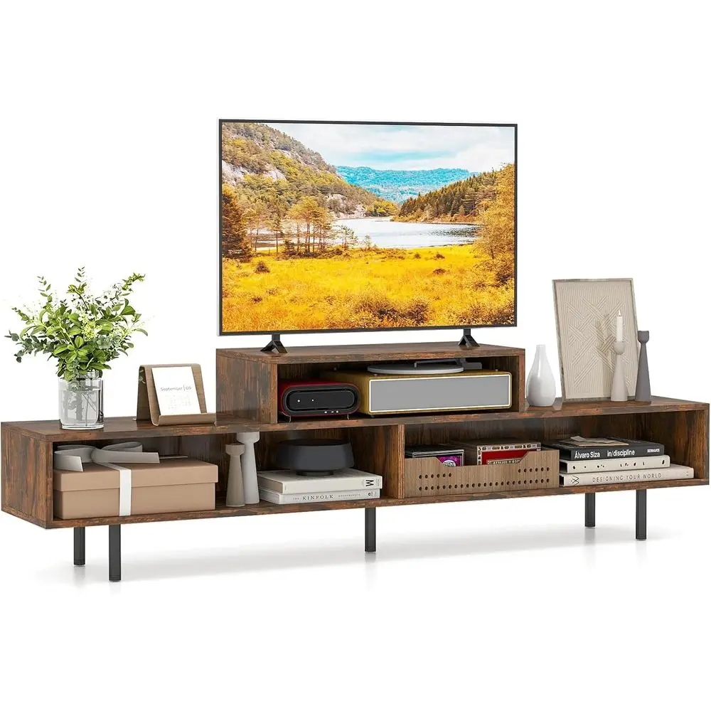 70 TV Stand with Open Storage and 5 Metal Legs, Rustic Brown Entertainment Center for Living Room
70 TV Stand with Open Storage and 5 Metal Legs, Rustic Brown Entertainment Center for Living Room