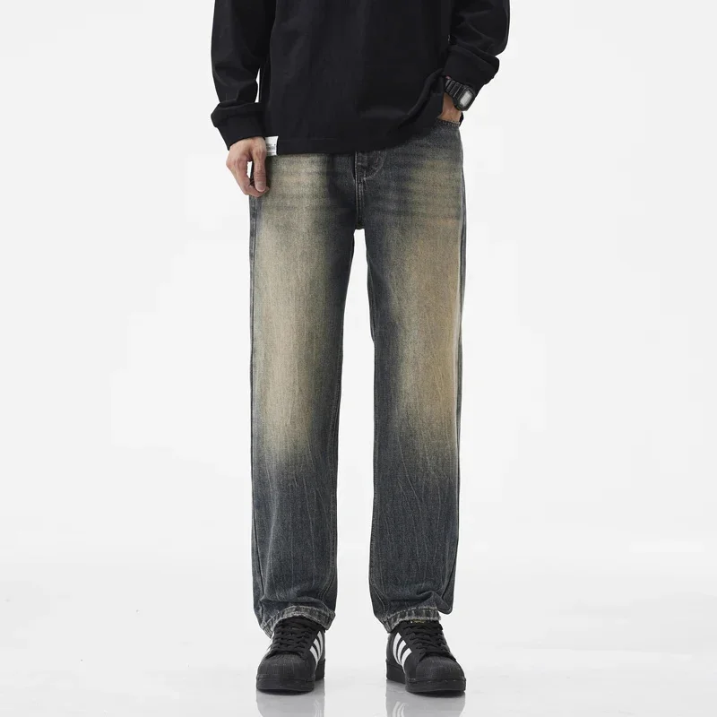 spring and summer fashion to make old retro nano yellow mud loose tapered jeans
spring and summer fashion to make old retro nano yellow mud loose tapered jeans