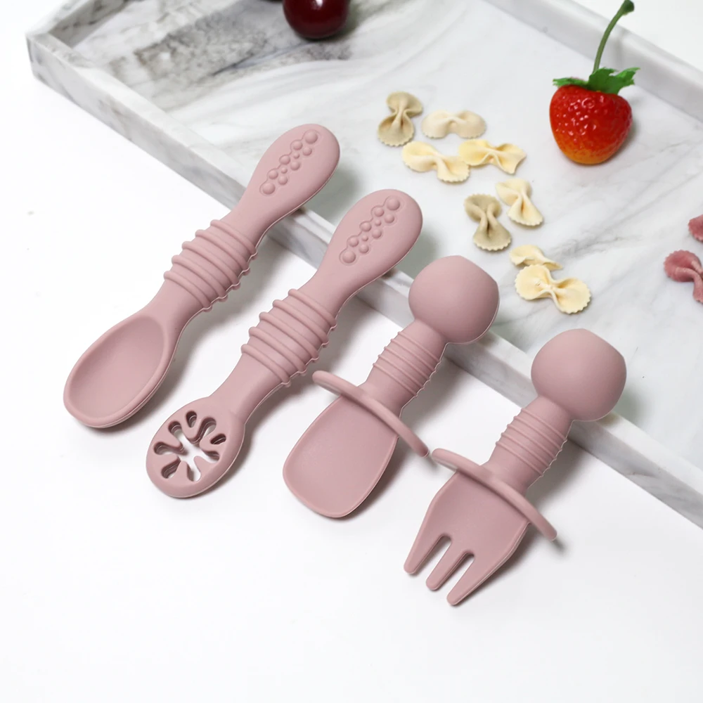 Silicone Food Grade 4pcs Baby Feeding Spoon Set Mini Small Fork and Spoon and Long Spoon Set
Silicone Food Grade 4pcs Baby Feeding Spoon Set Mini Small Fork and Spoon and Long Spoon Set