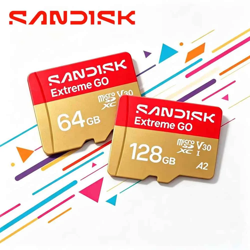 Sandisk Extreme Go Micro SD Card 128gb A2 V30 Class 10 UHS-1 Flash TF/Sd Card 512G 64G microSD for Monitor Drones Phone Computer
Sandisk Extreme Go Micro SD Card 128gb A2 V30 Class 10 UHS-1 Flash TF/Sd Card 512G 64G microSD for Monitor Drones Phone Computer