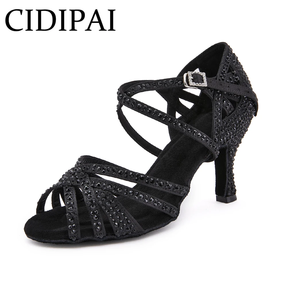 Black Silk Satin Dance Shoes For Women Soft Soled Tango Salsa Latin Dance Shoes Rhineston Party Shoes ladies Wedding High Heels
Black Silk Satin Dance Shoes For Women Soft Soled Tango Salsa Latin Dance Shoes Rhineston Party Shoes ladies Wedding High Heels