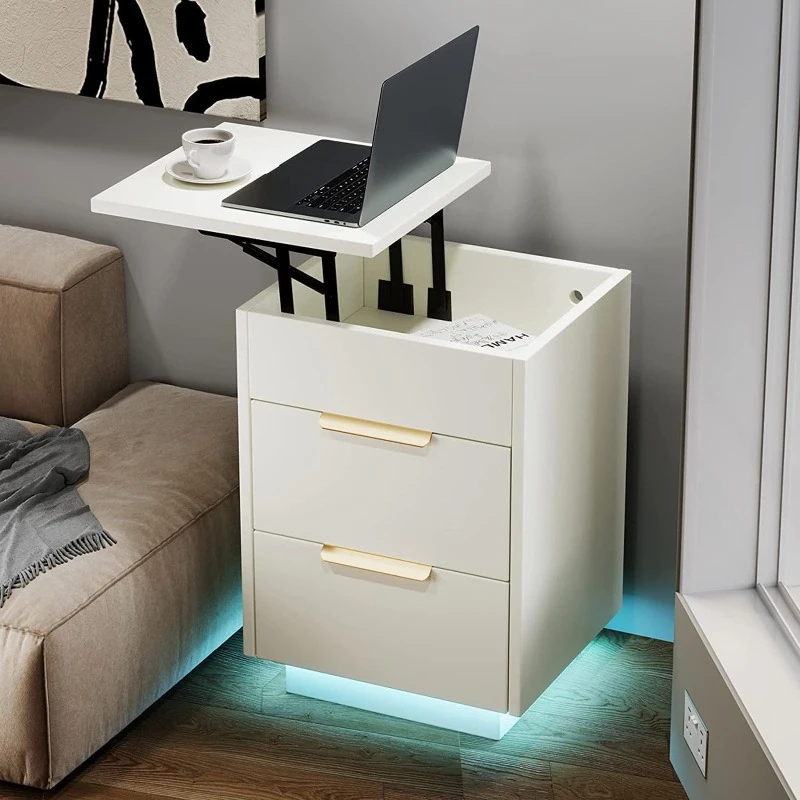 Modern minimalist bedside table with light strip comfortable bedroom Bedside table storage mesitas de noche Organizer furniture
Modern minimalist bedside table with light strip comfortable bedroom Bedside table storage mesitas de noche Organizer furniture