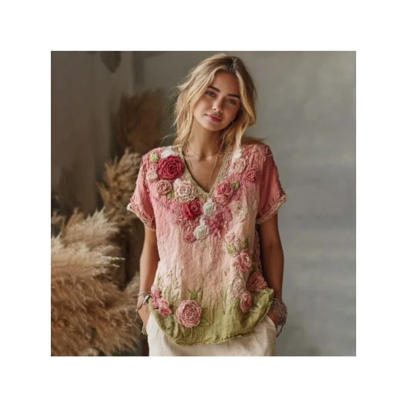 2026 New Y2-Border Summer Top Featuring a, Elegant Literary Style with a Retro, Short-Sleeved
2026 New Y2-Border Summer Top Featuring a, Elegant Literary Style with a Retro, Short-Sleeved