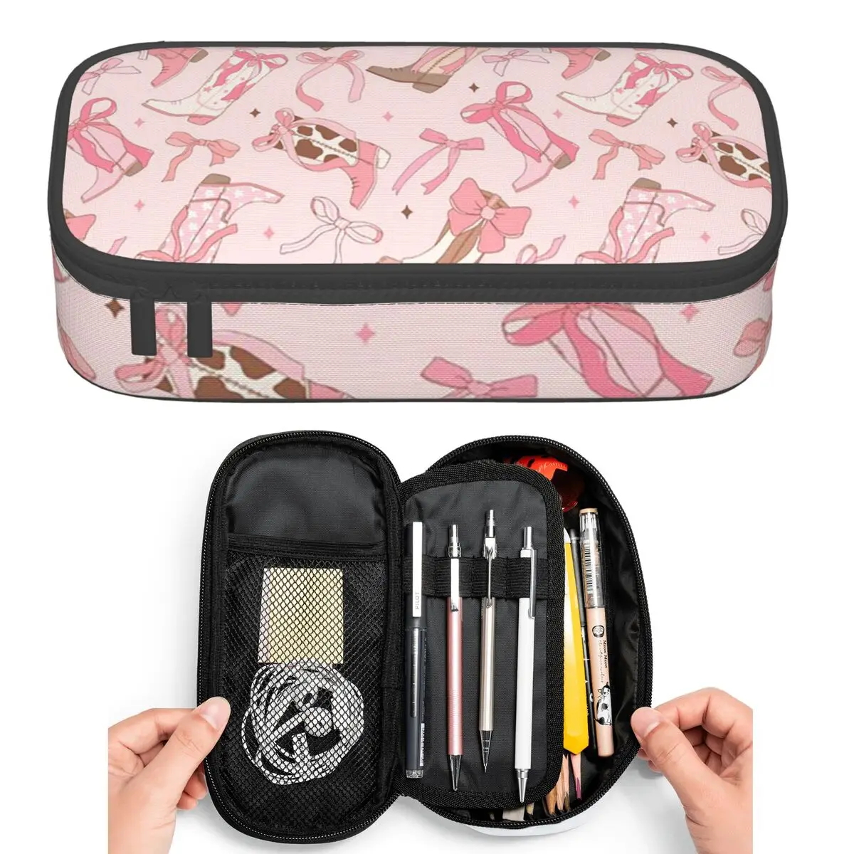 Cartoon Cowboy Denim Boot Pattern Pencil Cases for Student Pen Box Pencil Bag Big Capacity Pencil Pouch Pen Holder
Cartoon Cowboy Denim Boot Pattern Pencil Cases for Student Pen Box Pencil Bag Big Capacity Pencil Pouch Pen Holder