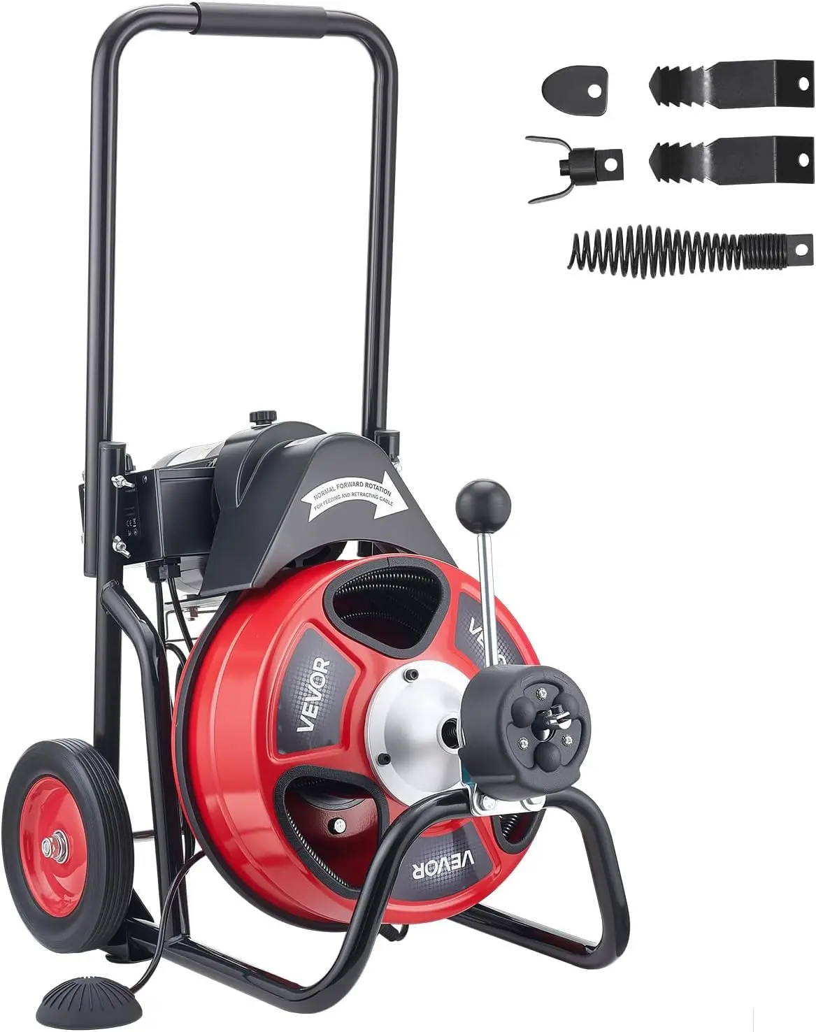 VEVOR Drain Cleaner Machine 100 FT x 1/2 Inch, Auto Feed Sewer Snake Auger on Wheels, Portable Drain Cleaning Machine with 4 Cut
VEVOR Drain Cleaner Machine 100 FT x 1/2 Inch, Auto Feed Sewer Snake Auger on Wheels, Portable Drain Cleaning Machine with 4 Cut