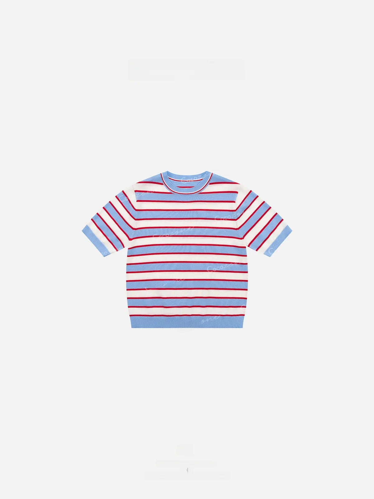 Lightweight Summer New Red And Blue CP Knitted Short Sleeve T-Shirt 100 Wool Stripe Casual Style Women's Fashion Top
Lightweight Summer New Red And Blue CP Knitted Short Sleeve T-Shirt 100 Wool Stripe Casual Style Women's Fashion Top