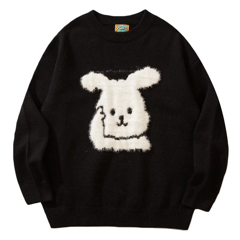 Men's Rabbit Knitted Sweater Women Retro Loose Couple Sweaters Round Neck Long Sleeves Cute Tops Spring Autumn Pullover
Men's Rabbit Knitted Sweater Women Retro Loose Couple Sweaters Round Neck Long Sleeves Cute Tops Spring Autumn Pullover