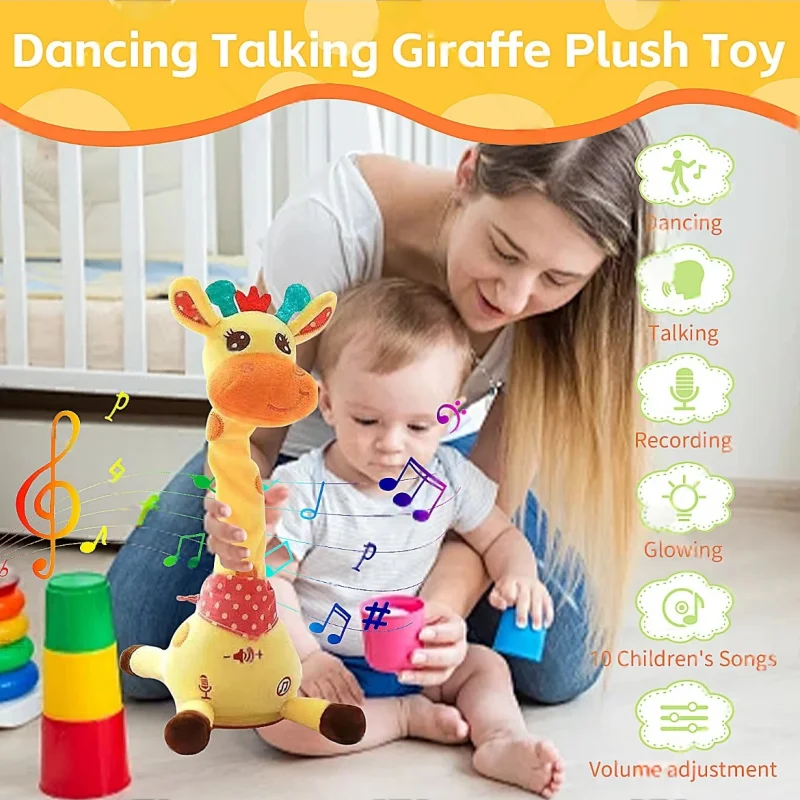 Repeating What You Say Dancing Talking Giraffe Toy with 10 Songs Adjustable Volume Stuffed Animal Toy Plush Musical
Repeating What You Say Dancing Talking Giraffe Toy with 10 Songs Adjustable Volume Stuffed Animal Toy Plush Musical