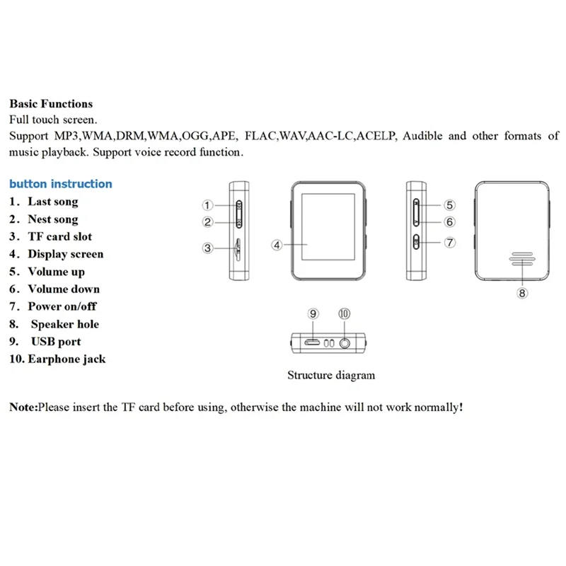 B04B-Bluetooth 5.0 MP3-плеер с полным сенсорным экраном Студенческий Walkman Hi-Fi Спортивный музыкальный плеер Mp4-видеоплеер Встроенный динамик
B04B-Bluetooth 5.0 MP3-плеер с полным сенсорным экраном Студенческий Walkman Hi-Fi Спортивный музыкальный плеер Mp4-видеоплеер Встроенный динамик