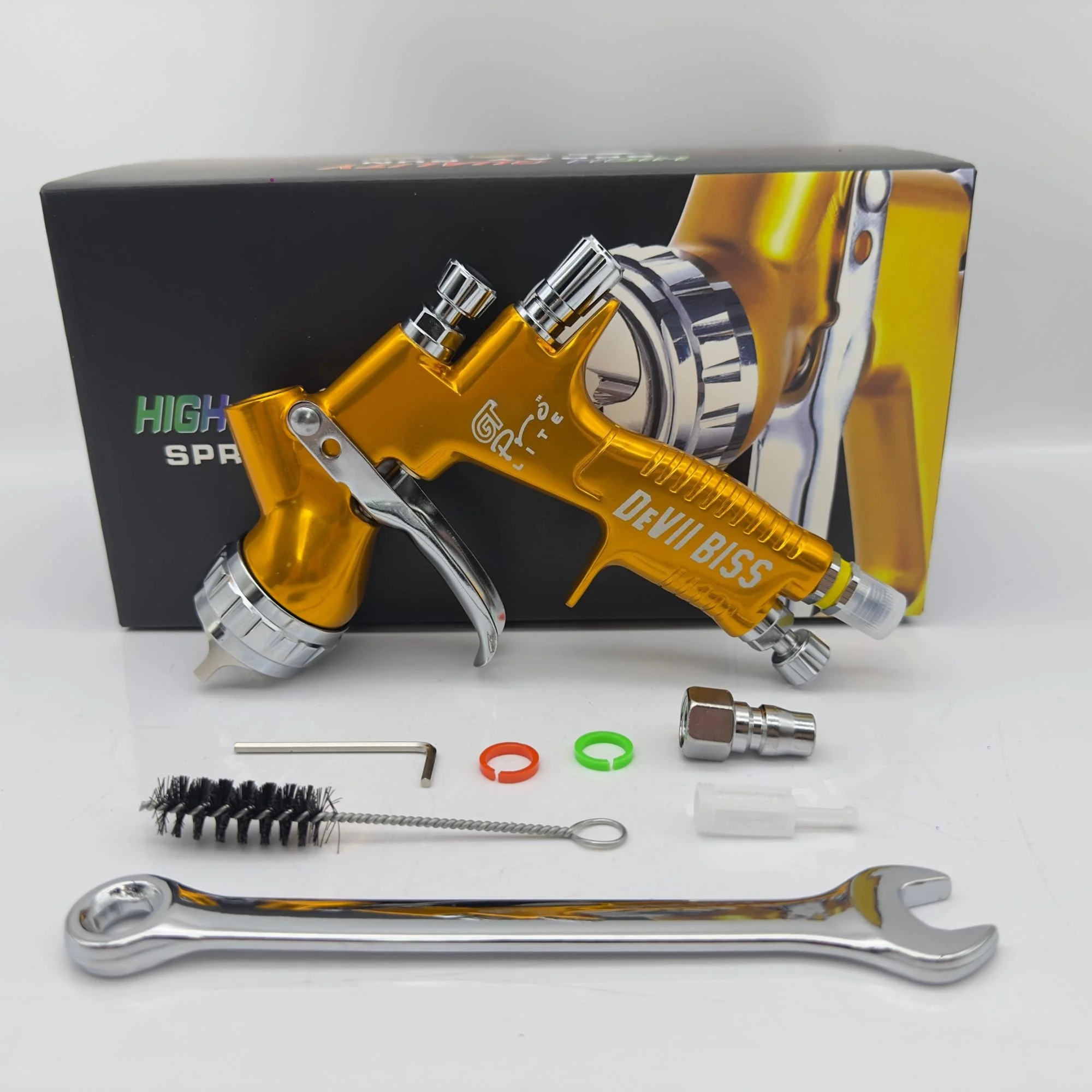 Tpaitlss Spray Gun GTl Pro Painting Gun TE20/T110 1.3mm/1.8mm Nozzle Glod with Mixing Cup Water Based Air Spray Gun Airbrush
Tpaitlss Spray Gun GTl Pro Painting Gun TE20/T110 1.3mm/1.8mm Nozzle Glod with Mixing Cup Water Based Air Spray Gun Airbrush