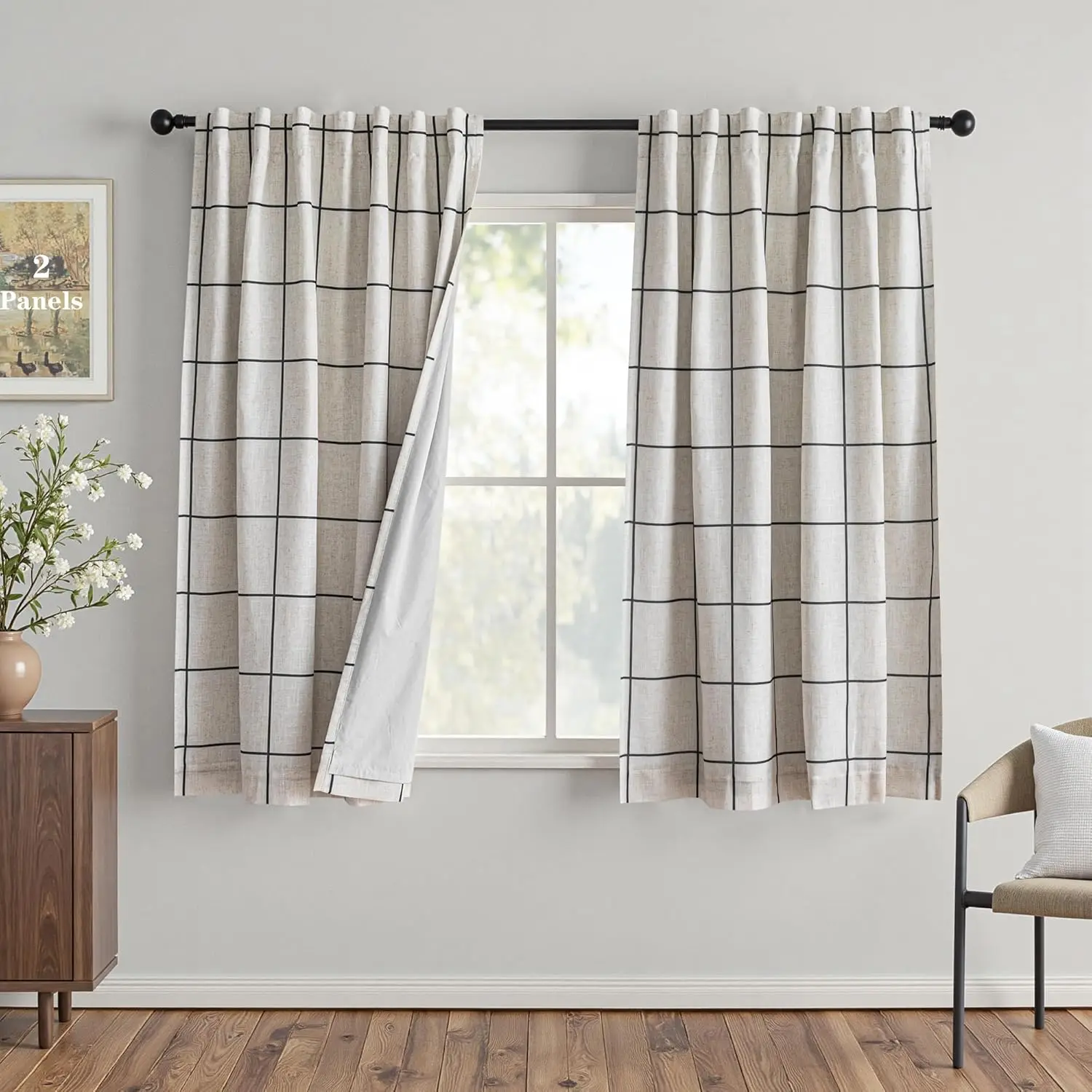 100% Blackout Plaid Linen Curtains 72 Inches Long Farmhouse Thermal Insulated Drapes with Rod Pocket Back Tab for Bedroom Living
100% Blackout Plaid Linen Curtains 72 Inches Long Farmhouse Thermal Insulated Drapes with Rod Pocket Back Tab for Bedroom Living