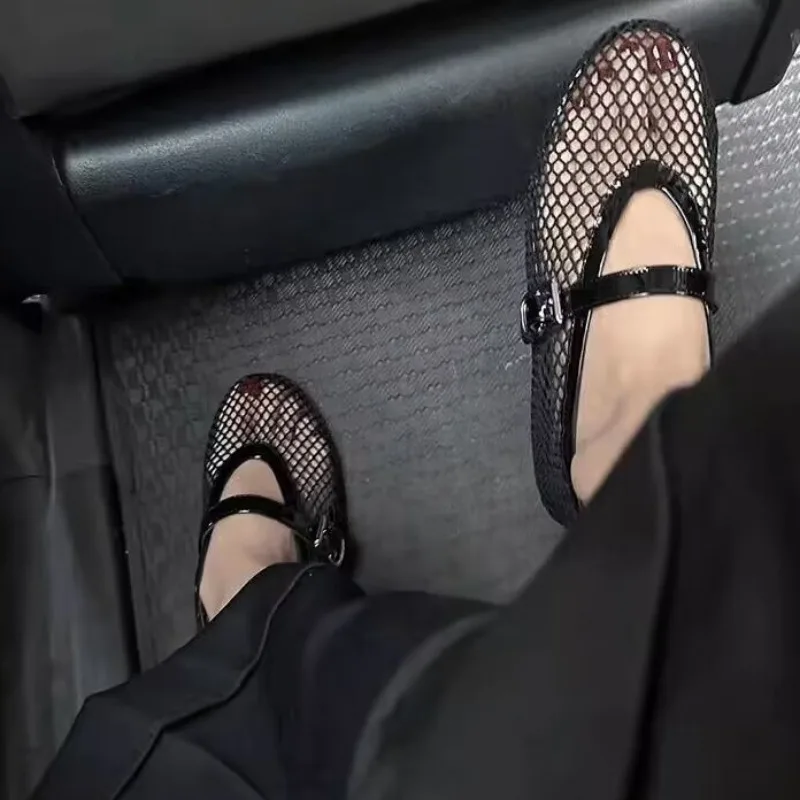Mesh Black Ballet Shoes Female Summer New Flat Hollow Mesh Breathable Single Shoe Fishnet Shoes Sandals
Mesh Black Ballet Shoes Female Summer New Flat Hollow Mesh Breathable Single Shoe Fishnet Shoes Sandals