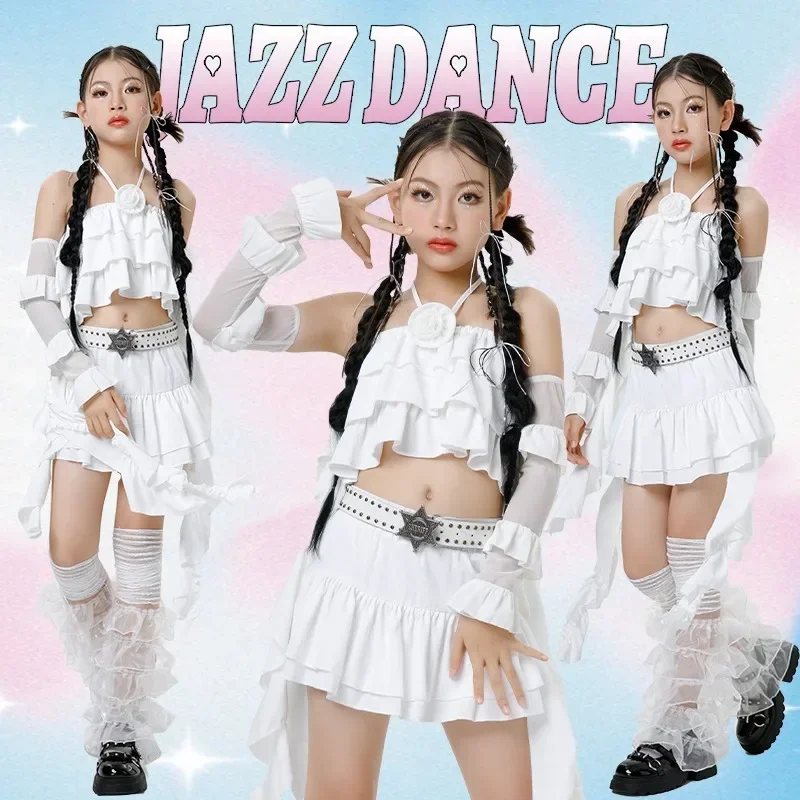 Children Jazz Dance Performance Costume Irregular White Tops Short Skirt Kid Stage Wear Outfit Korean Group Singer Kpop Clothes
Children Jazz Dance Performance Costume Irregular White Tops Short Skirt Kid Stage Wear Outfit Korean Group Singer Kpop Clothes