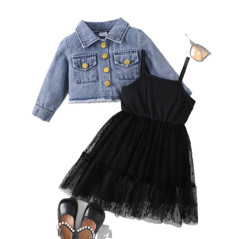 2025insGirls' Denim Dress Autumn Two-Piece Set Spring and Autumn New Fashionable Children's Tulle Dress Set
2025insGirls' Denim Dress Autumn Two-Piece Set Spring and Autumn New Fashionable Children's Tulle Dress Set