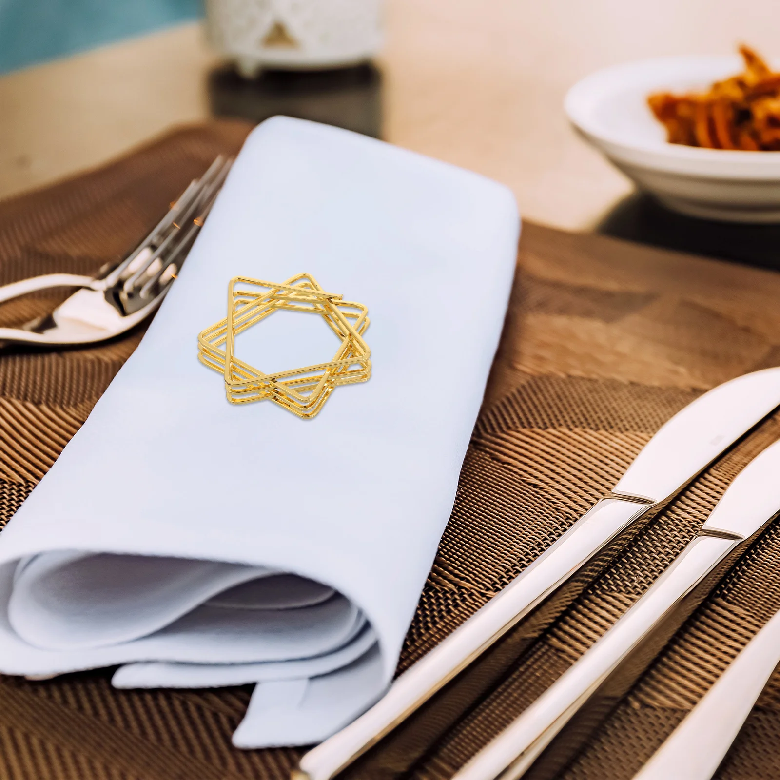 6pcs Polygonal Star Buckles Alloy Metal Dinner Rings Golden Holders Party Table Supplies Restaurant Napkin Clasps Elegant
6pcs Polygonal Star Buckles Alloy Metal Dinner Rings Golden Holders Party Table Supplies Restaurant Napkin Clasps Elegant