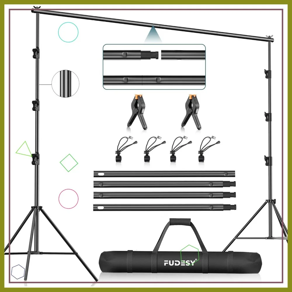 10x10Ft Heavy Duty Adjustable Backdrop Stand for Photography, Background Support System with Carry Bag & 6 Clips
10x10Ft Heavy Duty Adjustable Backdrop Stand for Photography, Background Support System with Carry Bag & 6 Clips
