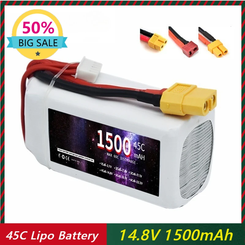 4S 14.8V 1500mAh 45C Lipo Battery Connector Softcase Lipo Battery for RC Car Truck Airplane FPV UAV Drone
4S 14.8V 1500mAh 45C Lipo Battery Connector Softcase Lipo Battery for RC Car Truck Airplane FPV UAV Drone