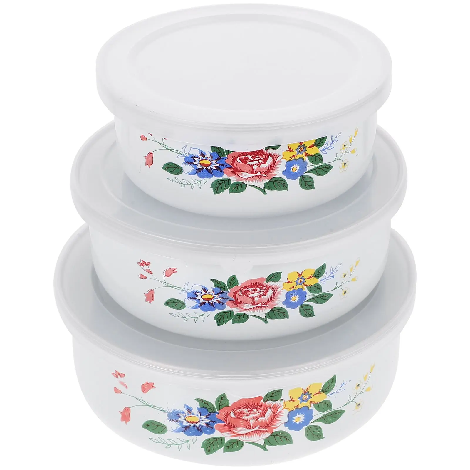 3 Pcs Enamel Bowls Set Fresh Food Storage Large Medium Small Lid Salad Serving Preservation Multifunctional Kitchen
3 Pcs Enamel Bowls Set Fresh Food Storage Large Medium Small Lid Salad Serving Preservation Multifunctional Kitchen