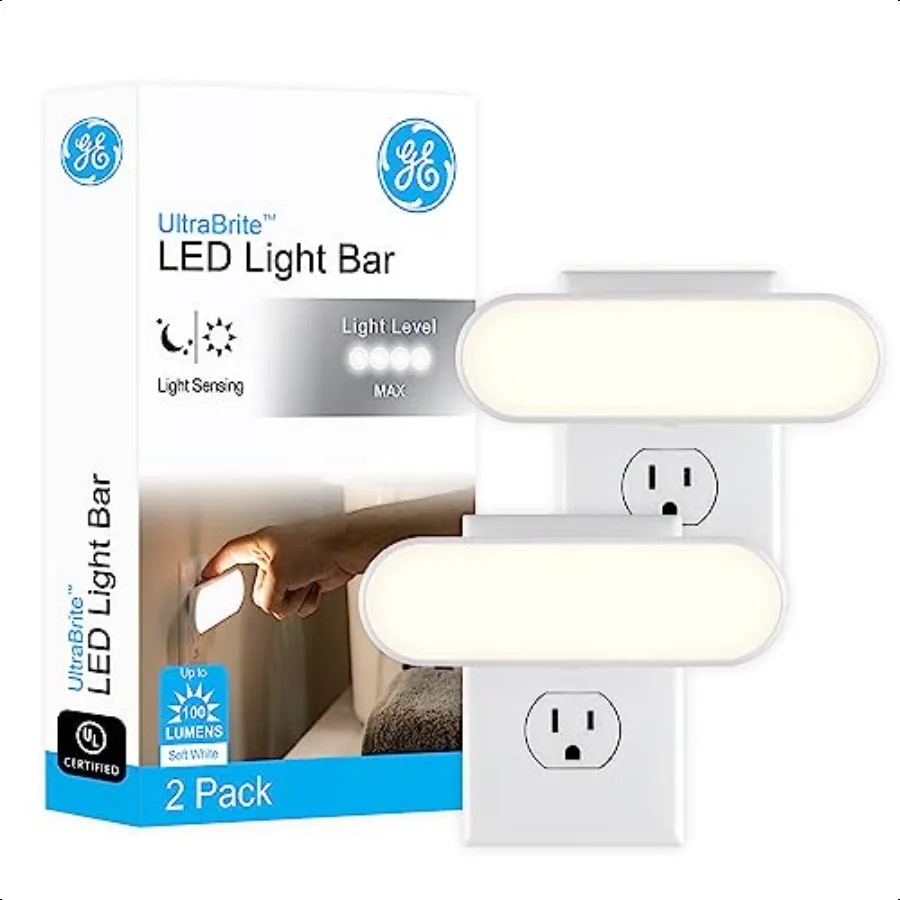 Ultrabrite LED Light Bar Night Light 100 Lumens 2 Pack DusktoDawn Sensor Auto On Off Switch Plugin Ideal for Dark Spaces Bedroo
Ultrabrite LED Light Bar Night Light 100 Lumens 2 Pack DusktoDawn Sensor Auto On Off Switch Plugin Ideal for Dark Spaces Bedroo