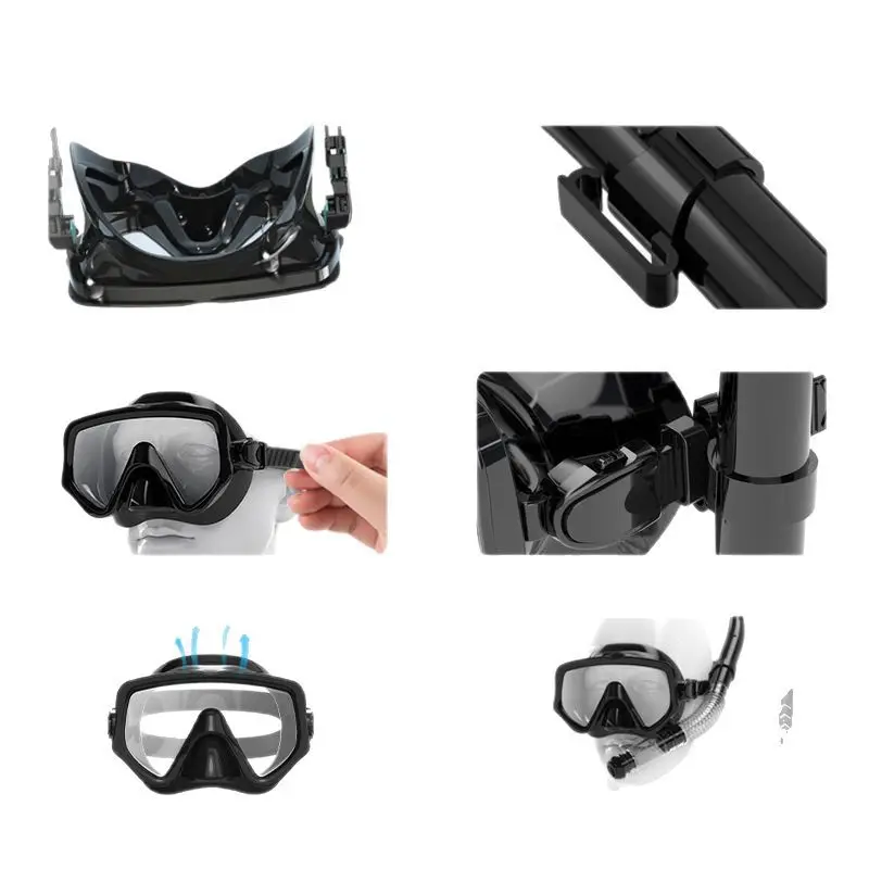 Wide-angle field of view diving goggles swimming snorkeling set mask tube
Wide-angle field of view diving goggles swimming snorkeling set mask tube