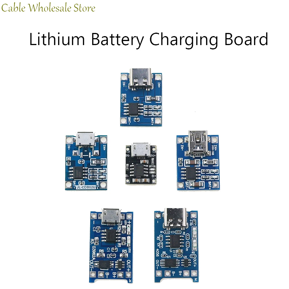 1Pcs TYPE-C/Micro/MiniUSB 5V1A 18650 For TP4056 Lithium Battery Charger Module Charging Board With Protection Dual Functions 1A
1Pcs TYPE-C/Micro/MiniUSB 5V1A 18650 For TP4056 Lithium Battery Charger Module Charging Board With Protection Dual Functions 1A
