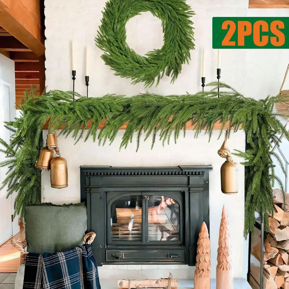 Green Artificial Winter Pine Garland, 6 Feet Real Touch Greenery for Home Mantle Decor
Green Artificial Winter Pine Garland, 6 Feet Real Touch Greenery for Home Mantle Decor