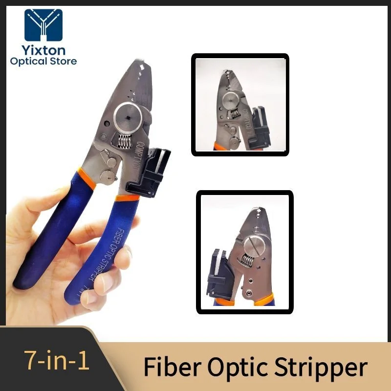 7-in-1 Stainless Steel Pliers for Stripping Wires with Steel Wire Sheaths, Pigtails, and Fiber Optic Cables with Cleaning Clip
7-in-1 Stainless Steel Pliers for Stripping Wires with Steel Wire Sheaths, Pigtails, and Fiber Optic Cables with Cleaning Clip